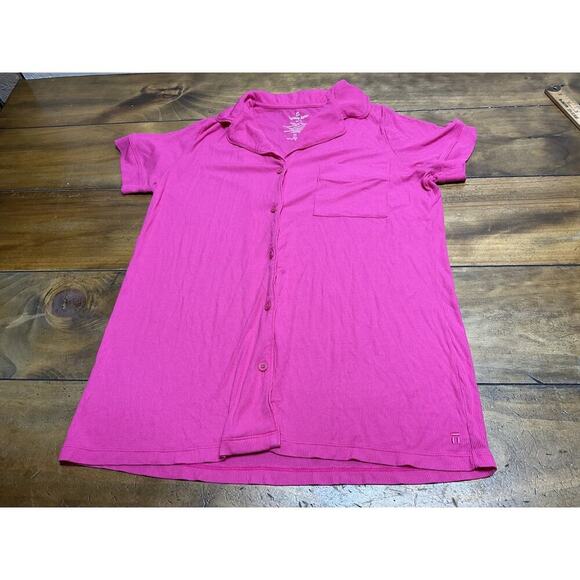 Tommy John Fuchsia Lightweight Rib-Knit Pajama Top Medium - Picture 1 of 10